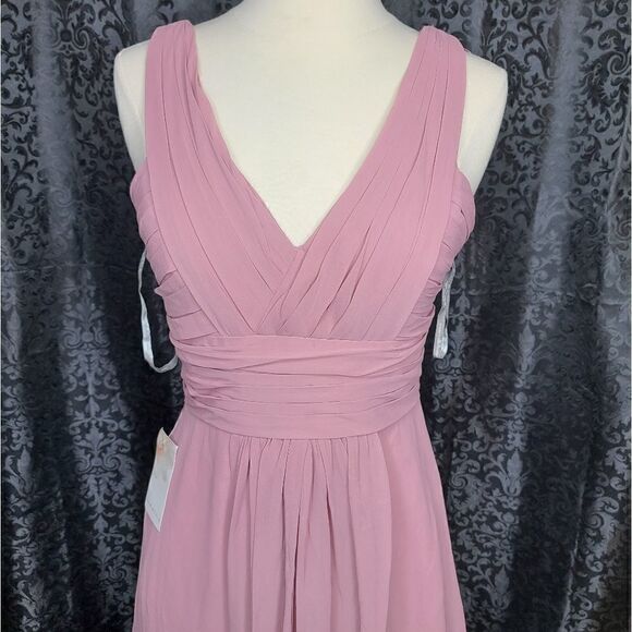 Monique Lhuillier | NWT Mauve V-Neck Gown - Picture 4 of 7